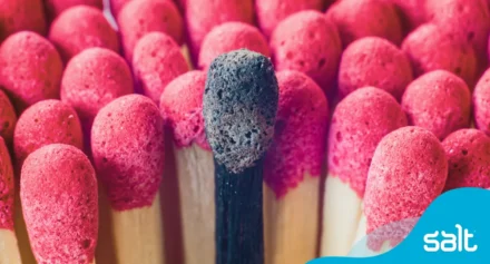 Single burnt match among many intact