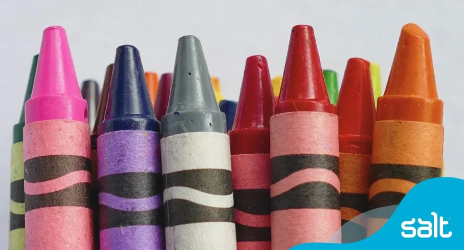 Different colour crayons representing diversity and inclusivity