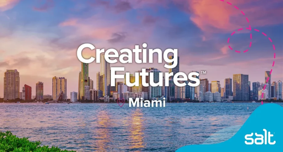 Miami city landscape picture with the words "Creating Futures in Miami" overlaid