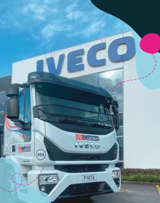 Truck parked outside of Iveco building