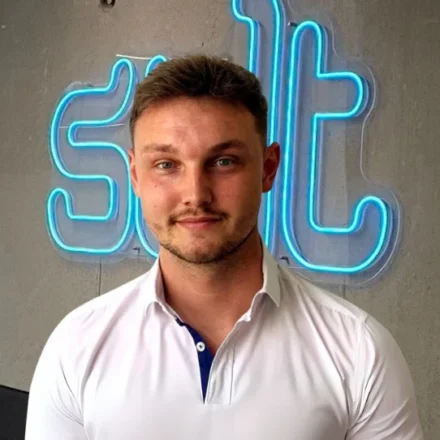 Simon Boland headshot in a Salt office