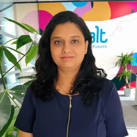 Ranjana Sharma headshot in a Salt office
